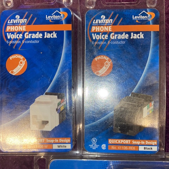 NEW Leviton 6 position Voice Grade Jack 41106-w 41106-re6 telephone voice jacks - Picture 4 of 7